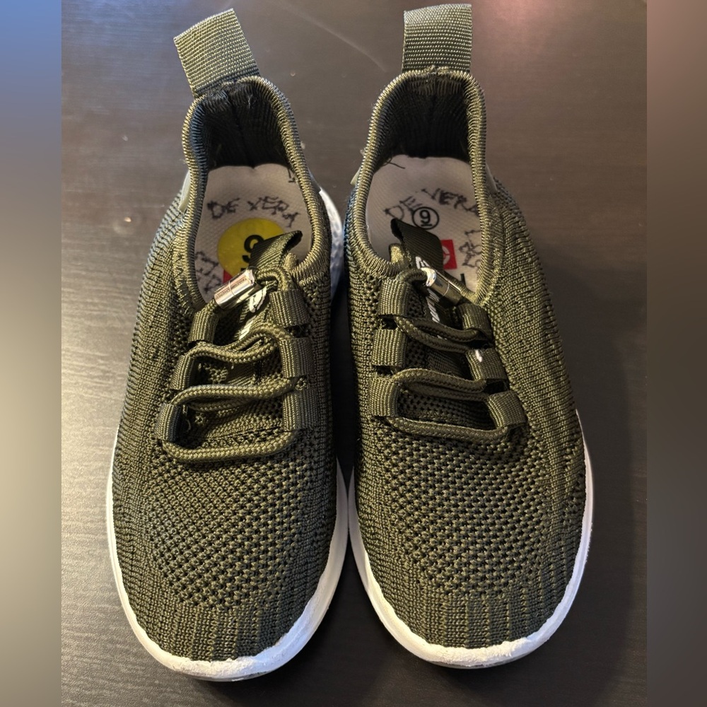 Ecko Unltd Kids Olive Green Slip-On Knit Sneakers